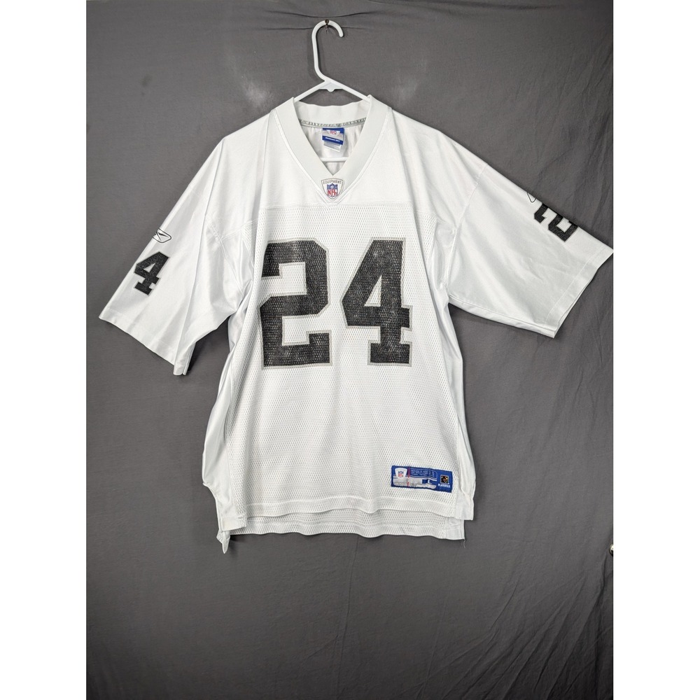 Reebok NFL Oakland Raiders Charles Woodson 24 Jersey Mens Large White
